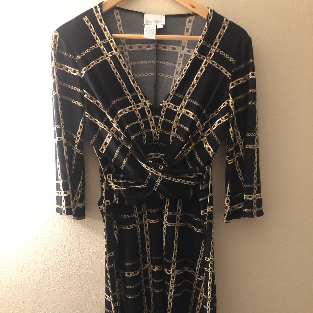 Donna Morgan Size 6 Black & Gold Dress